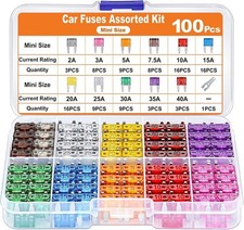 100 Stück Auto KFZ Sicherung Set 2A - 40A Mini 11mm Flachsicherungen Sortiment