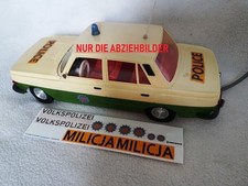 💥 DDR Spielzeug Fernlenkauto Abziehbilder für Wartburg Volkspolizei PIKO PRESU