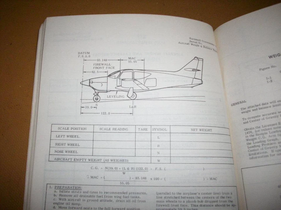 Manual de vuelo Rockwell International Modelo 112A y datos de fabricación Foto 3 de 4