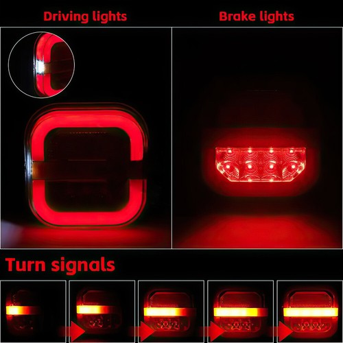 2X Trailer tail lights LED Stop Tail Lights Submersible Boat Truck Lamp Parts - Picture 6 of 14