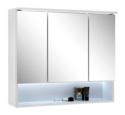 DAHUEN LED Spiegelschrank Bad - 50x70cm Mit 3 Lichtfarben & Höhenverstellbaren Regalen