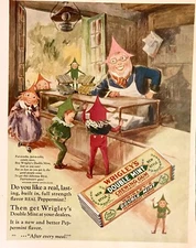1927 WRIGLEY'S Double Mint Gum Ad  - Mother Goose - Nursery Rhyme - Full Color