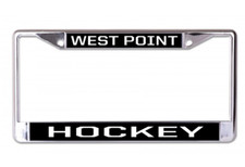 WEST POINT HOCKEY BLACK USA MADE CHROME LICENSE PLATE FRAME