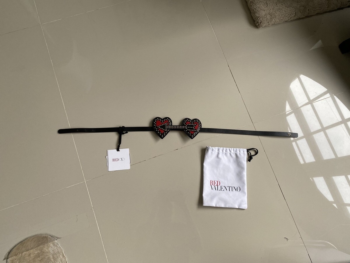 NWT‼️ Red Valentino Hearts Red Signs Leather Belt Size Small Vlogo leather belt Valentino Garavani Red size 90 cm in  main image 2