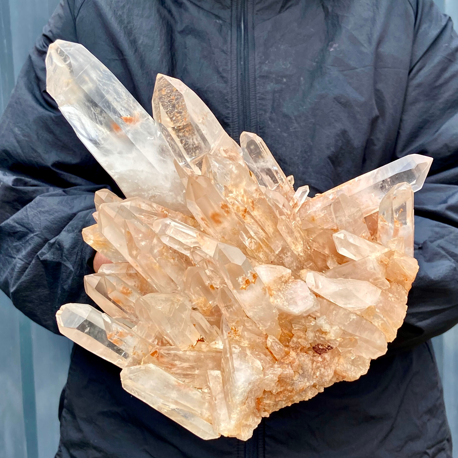 8.7LB A+++Large Natural white Crystal Himalayan quartz cluster /mineralsls
