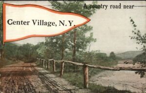 Center-Village-NY-Pennant-Greeting-c1910-Postcard