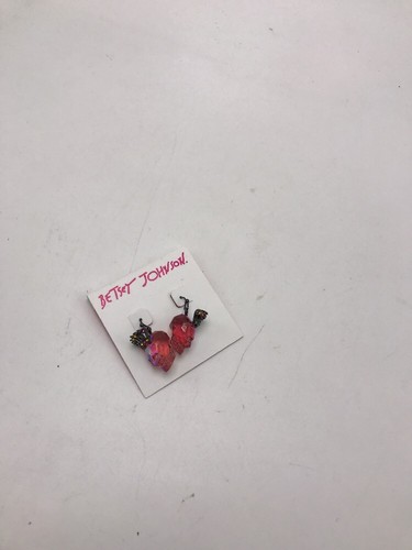 $32 Betsey Johnson ALL HALLOWS Pink Crown Skull Hematite Tone drop earrings F1 - 第 6/8 張圖片