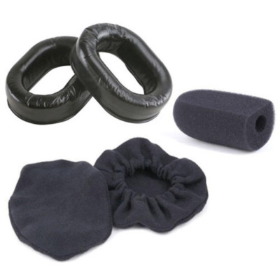 Gel Ear Cup Seal Pads Cushions Cloth Covers & Mic Muff Aviation Racing Headsets