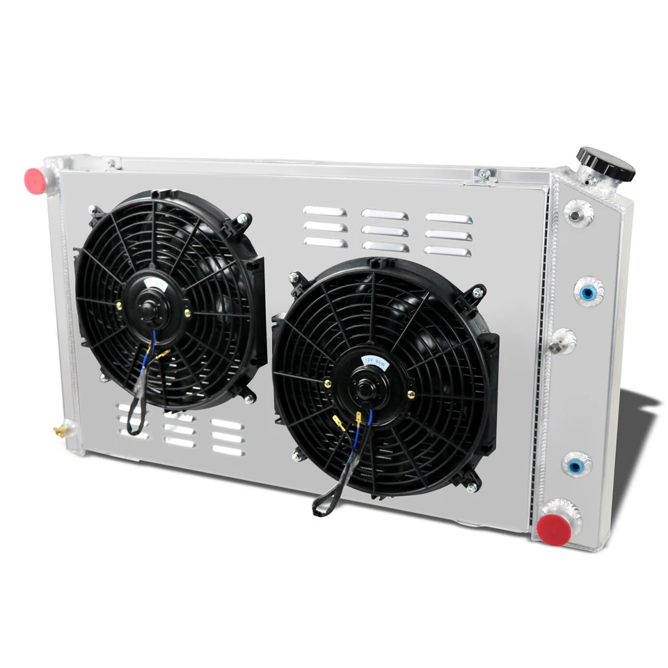 3-Row Radiator+2X12"Fans+Kit Fit 1968-1987 Chevrolet Caprice Impala C/K 10 20 30 Foto 3 de 4