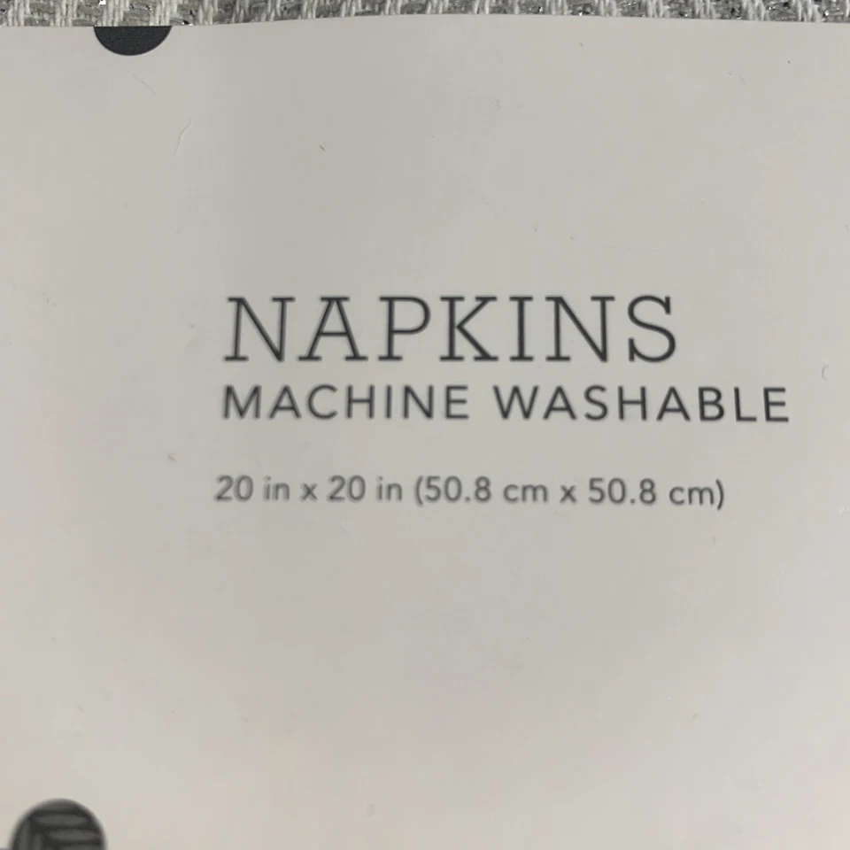 Threshold Holiday Silver Sparkle Asymmetrical Striped Napkins 4 Retired NEW~2 AV - Image 4 of 4