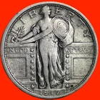 1917 TYPE 1 Standing Liberty Silver Quarter FINE / VF RARE COIN!