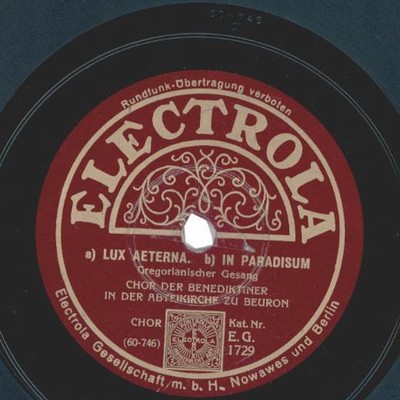 Chor der Benediktiner in der Abteikirche zu Beuron - a) Lux aeterna b) in Paradi