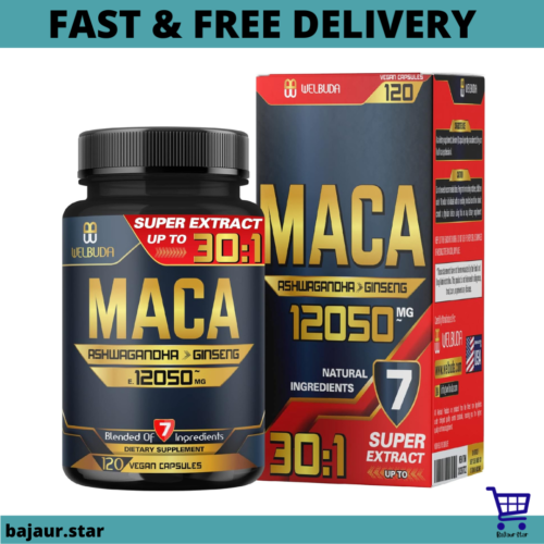 4 Month Supply Maca Root Capsules 12050 mg with Black + Red+Yellow 120 Capsules - Picture 1 of 9