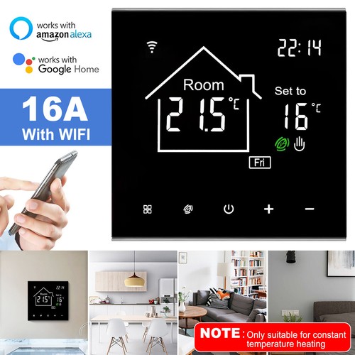 Smart Programmable Wifi Wireless Heated Digital Thermostat LCD Screen App Home