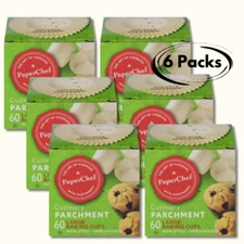 PaperChef Culinary Parchment Baking Cups LARGE 60ct - BOX OF  6