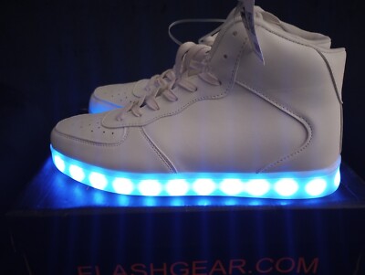 Flashgear Lights LED Game Changer High Top White US Size 10 NIB