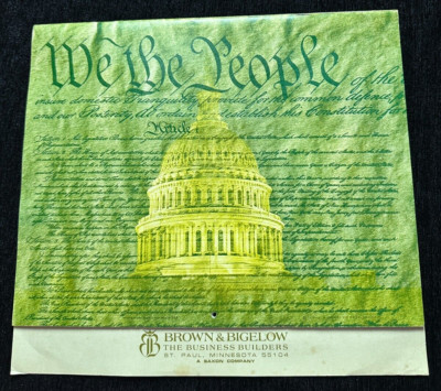 Vintage 1975 Brown & Bigelow St Paul MN Patriotic Washington DC Map Calendar