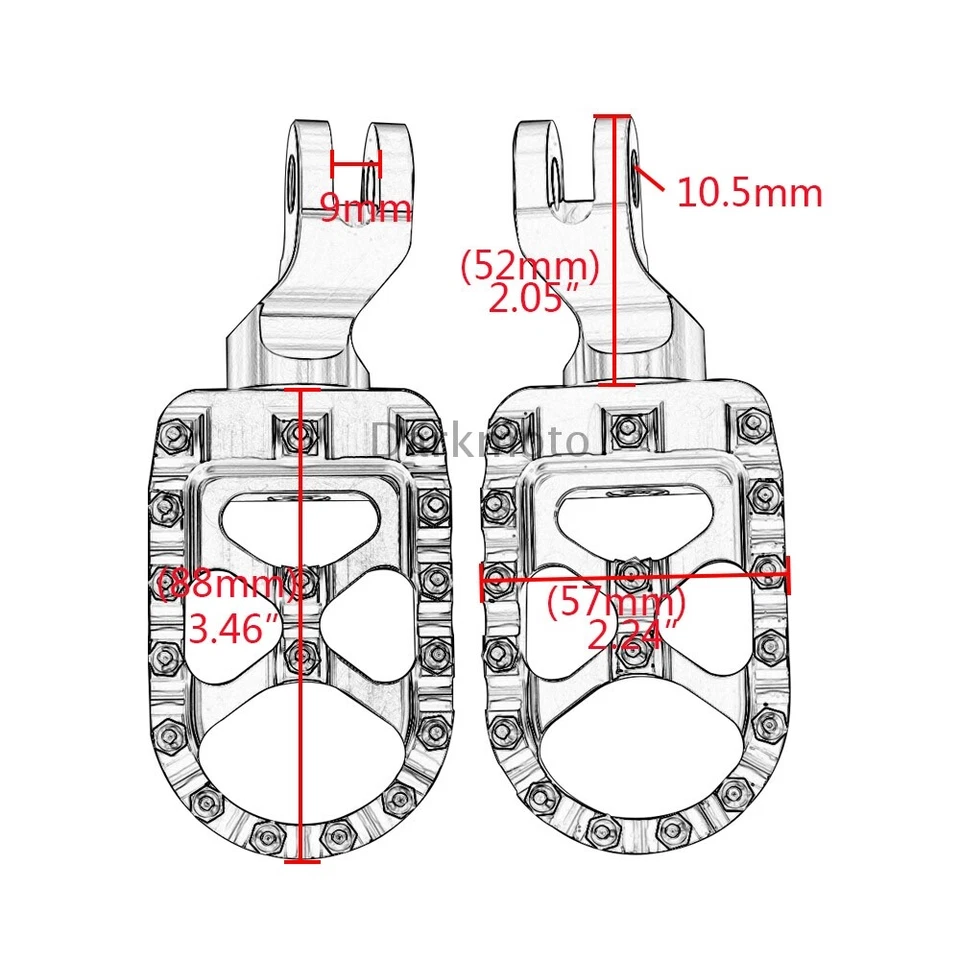 Reposapiés delanteros anchos estilo MX negros para Triumph Scrambler 2006-2015 Foto 2 de 4