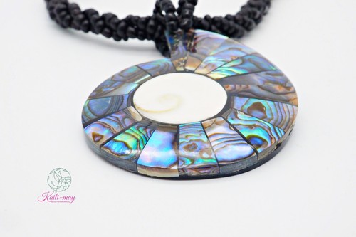 ABALONE Shell Shiva shell handmade Pendant in a shape of Nautilus - Picture 6 of 10