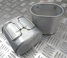 Genuine M84 Type Swiss Military Issue Metal Billy Can Aluminium Mugs X2  EBYT85
