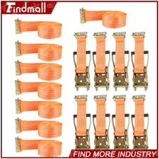 Findmall 8 Pack 2 X 15 4000 Lbs E-track Ratchet Heavy Duty Straps Tie Down New