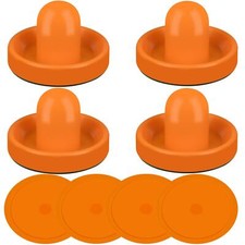 Air Hockey Pushers Red Pucks Goal Handles Paddles Game Table Accessories 8pc