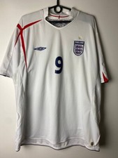 England Rooney 9 2005-2007 white home jersey vintage t-shirts size L