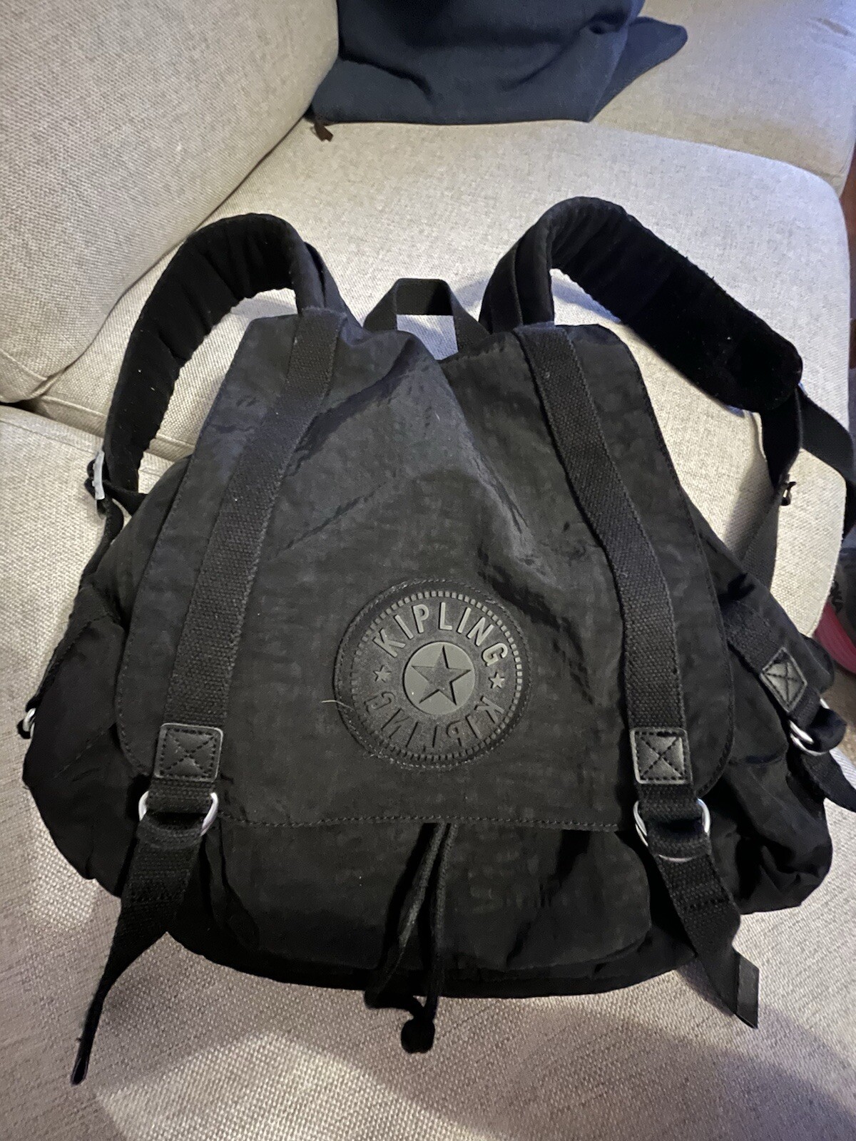 Kipling Black Drawstring Backpack Large - image 8