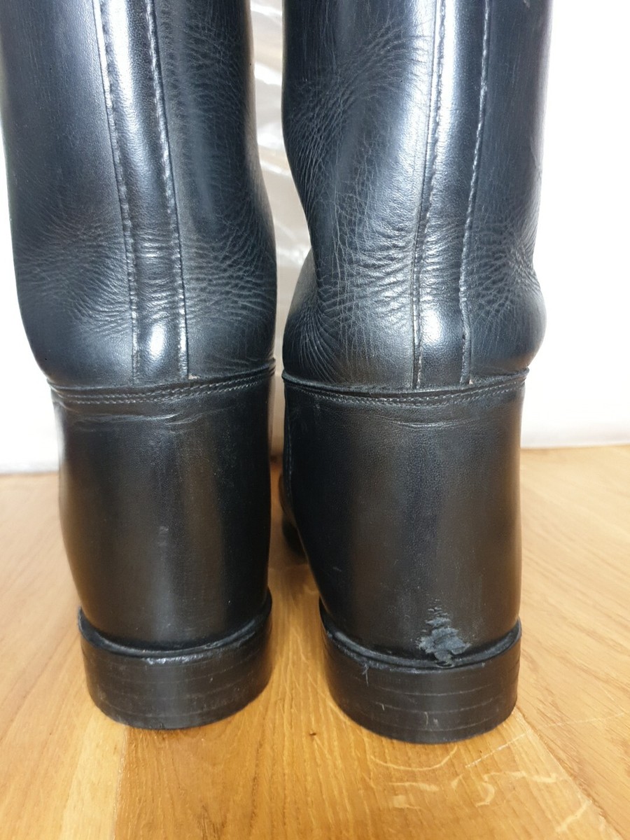 Bottes D'équitation Longues Hawkins Royale Cuir Anglais - Taille UK 6.5, Noir, Occasion !