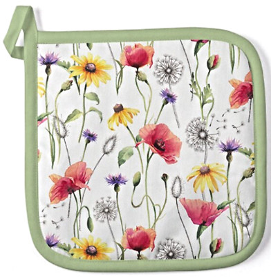 2er Set Topflappen Baumwolle gesteppt Blumen Mohn Poppy Meadow Ambiente