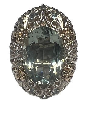 Riesiger beheizter Amethyst Ring 14K Gold & Sterlingsilber Tiney Dimonds (R11027)