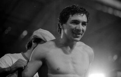 Ray Mancini Looks On After Winning The Fight V Johnny Torres Old Boxing Photo