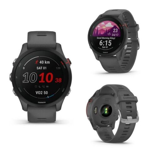 Garmin Forerunner 255 Watch GPS Run Cycle Training Sport Slate Gray 2Y Warranty - Picture 1 of 7