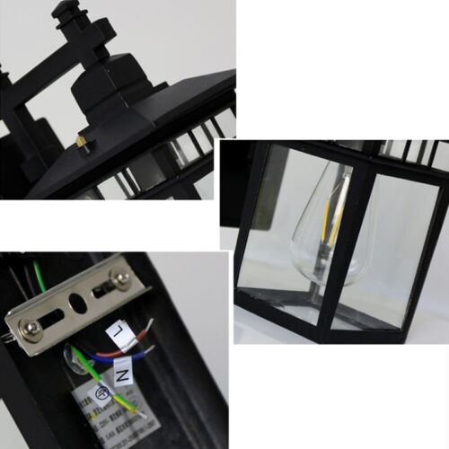 Outdoor Wall Sconce Black Wall Lights Garden Glass Wall Lamp Home Wall Lighting - Picture 4 of 9