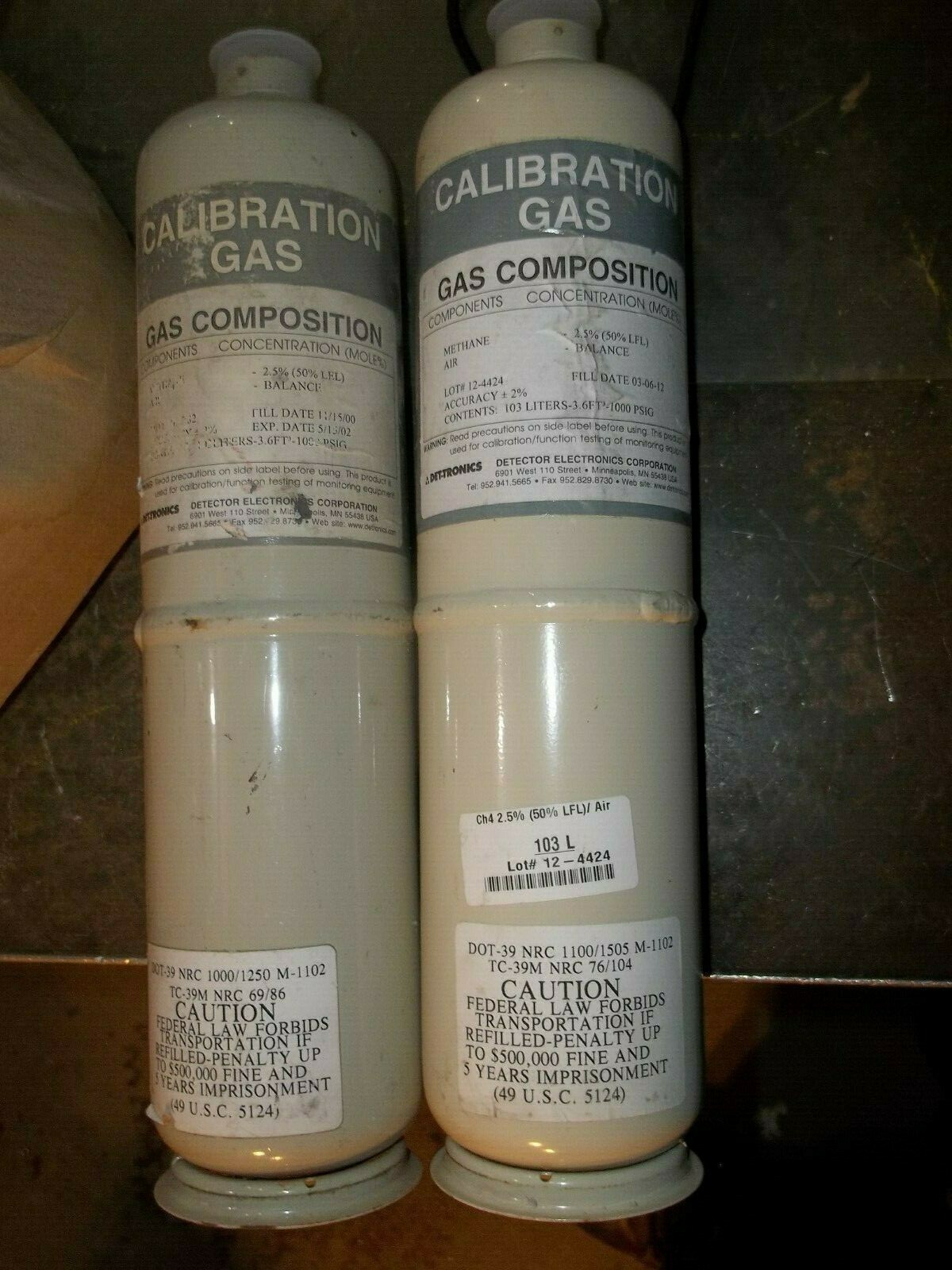 DETTRONICS GAS CALIBRATION KIT W/OUT CASE 2.5 METHANE (B4) eBay