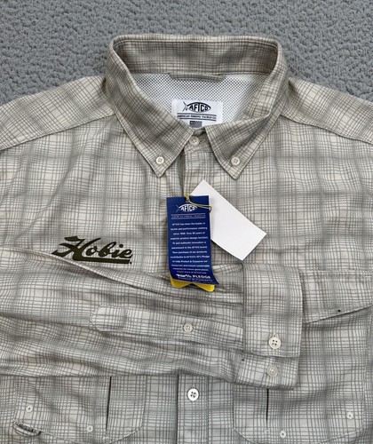 Aftco Hobie Vedder Shirt Mens Large Beige Long Sleeve Outdoor Fishing Hiking NEW