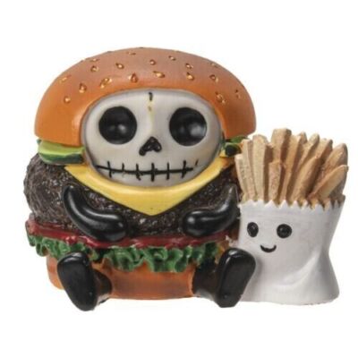 PT Furry Bones Hamburger with Fries Skull Resin Mini Figure