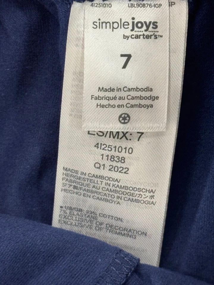 Pantalones Simple Joys Carter’s Niñas Legging Corazones Rosa Azul Gris Brillo Talla 7 Paquete de 3 Foto 3 de 4