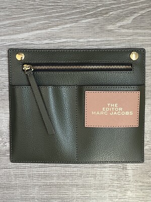Marc Jacobs Women's Editor Green Pouch Pockets Gold-Color Hardware 8'' X 6.5''