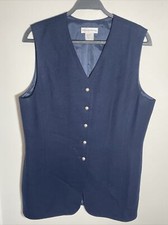 Pendleton Vest Women  s 100 Wool Button Front Size 12 EUC Classic Blue
