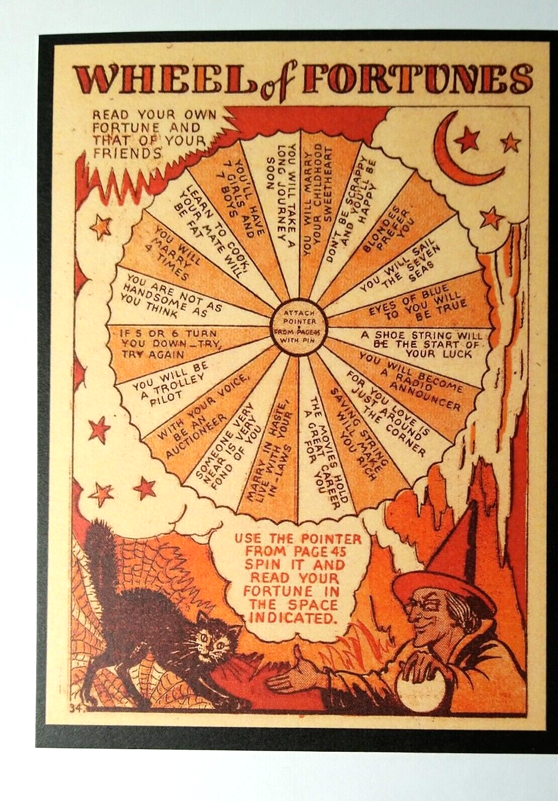 *Halloween* Postcard Wheel Of Fortunes Vintage ImageReproduction eBay