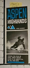  1960'S ERA  ASPEN HIGHLANDS SKI AREA BROCHURE.  MINT