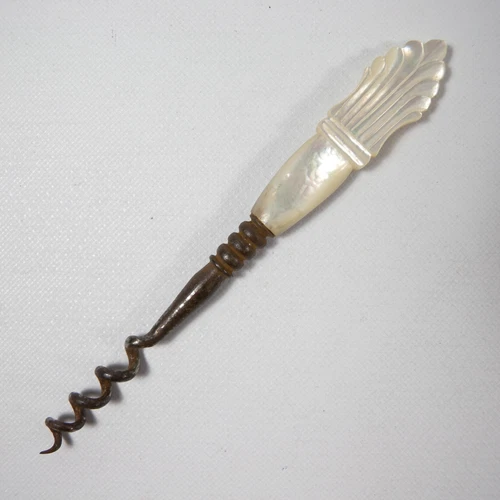 ANTIQUE CORKSCREW TIRE BOUCHON PERFUME PERFUMER VICTORIAN MOTHER OF PEARL 1800