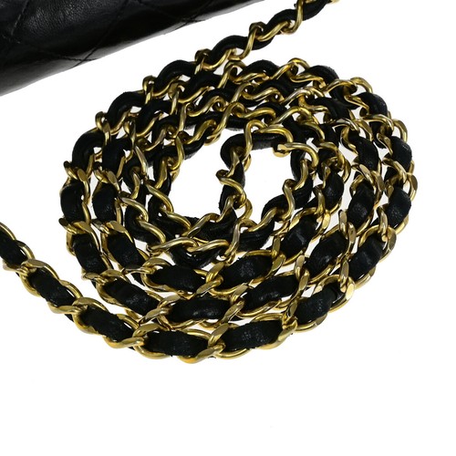 CHANEL CC Logo Matelasse Chain Shoulder Bag Leather GHW Black Vintage 645RK074 - Picture 8 of 18