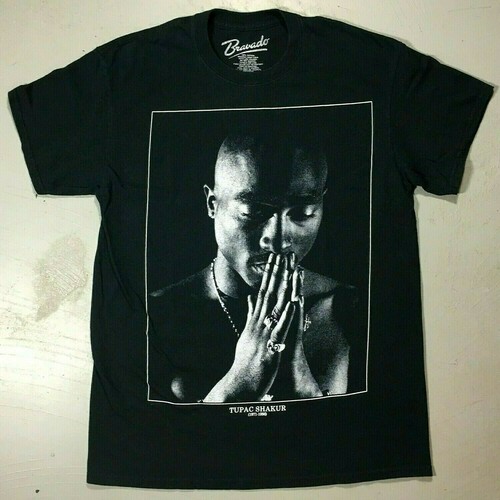 Tupac Shakur 1971-1996 Memorial Black Graphic T-Shirt Sz Med. Hip Hop Bravado - Picture 2 of 4