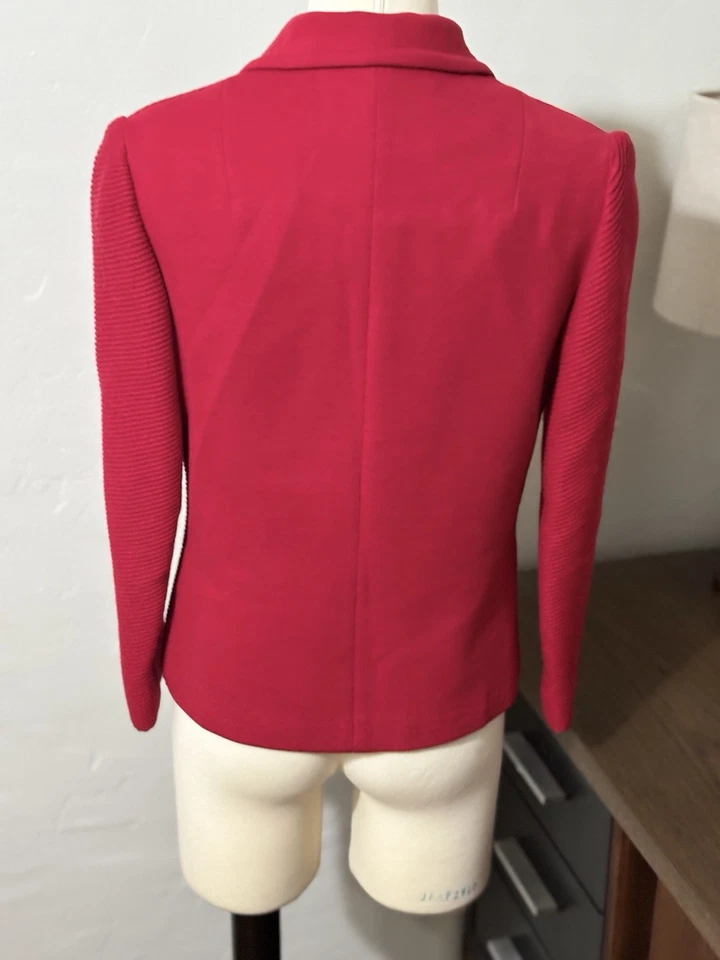 Raro De Colección Años 60 Lilli Anne Tejido Londres 3 Piezas Falda Traje Lápiz Labial Rojo Mod MCM Foto 4 de 4