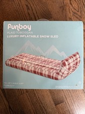 Brand new FUNBOY Plaid Toboggan Luxury Inflatable Snow Sled.