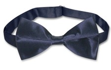 BIAGIO 100 SILK BOWTIE Solid NAVY BLUE Color Mens Bow Tie for Tuxedo or Suit