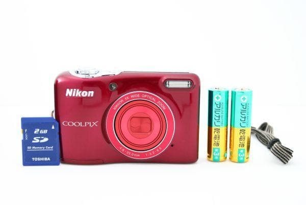 Nikon COOLPIX L32 Red Compact Digital Camera Tested Working Seller