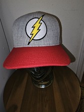 The Flash DC Comics Gray Snapback Hat Red Bill Embroidered Logo